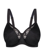 LACY MINIMISER BLACK BRA