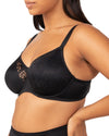 LACY MINIMISER BLACK BRA