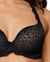 DAILY LACE UNI-FIT BLACK NUDE JACQUARD T-SHIRT BRA