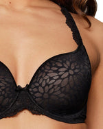 DAILY LACE UNI-FIT BLACK NUDE JACQUARD T-SHIRT BRA