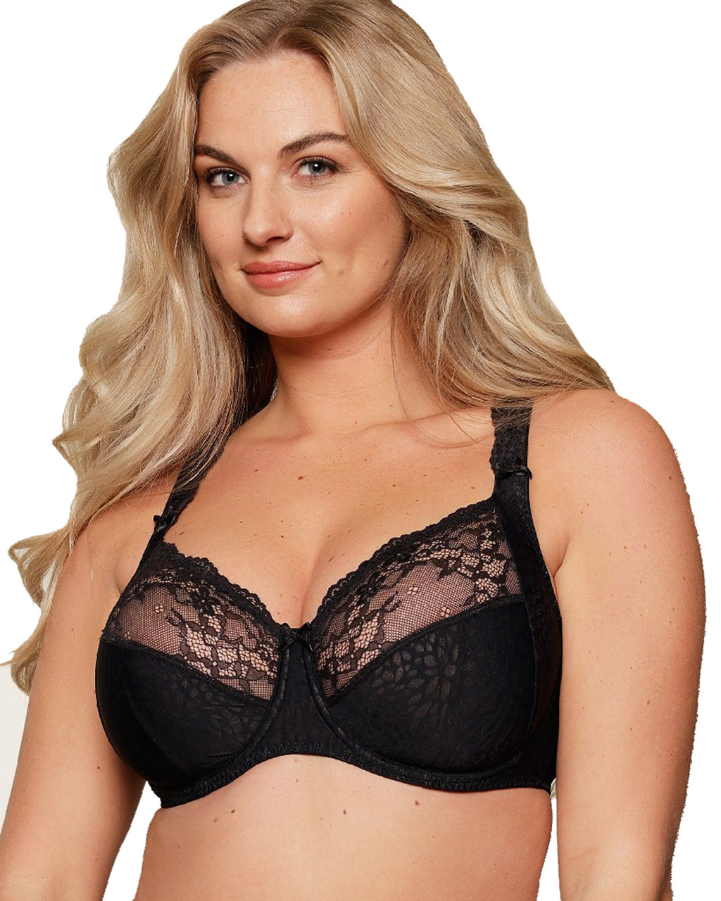 DAILY LACE BLACK NUDE FULL COVERAGE CUP BRA