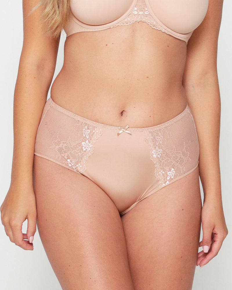 DAILY LACE BLUSH HIGH WAIST BRIEF