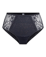 DAILY LACE BLACK NUDE JACQUARD HIGH WAIST BRIEF