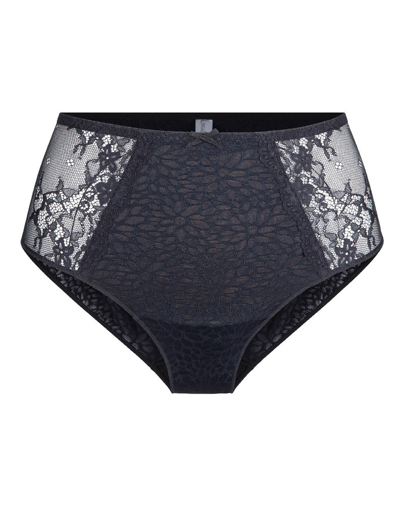 DAILY LACE BLACK NUDE JACQUARD HIGH WAIST BRIEF
