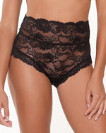 DAILY LACE BLACK HIGH WAIST ALL OVER LACE BRIEF