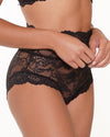 DAILY LACE BLACK HIGH WAIST ALL OVER LACE BRIEF