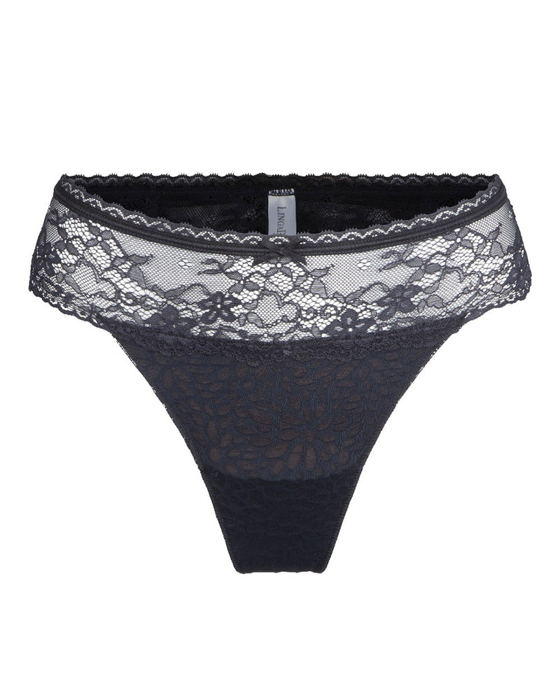 DAILY LACE BLACK NUDE JACQUARD THONG