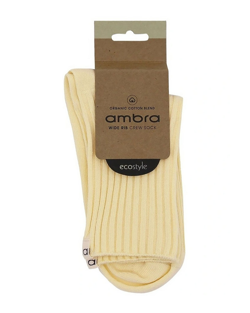 ORGANIC COTTON WIDE RIB MERINGUE CREW SOCK