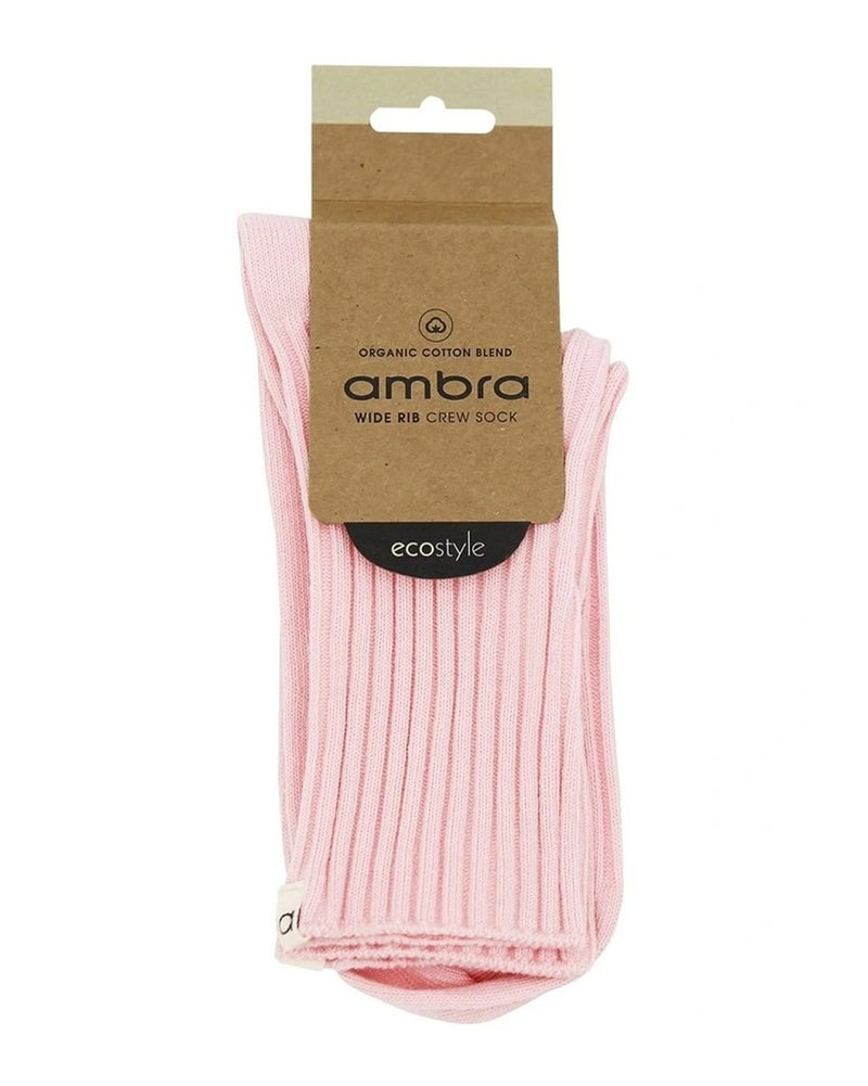 ORGANIC COTTON WIDE RIB BALLET CREW SOCK