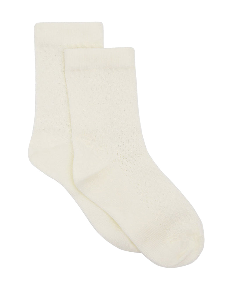 ORGANIC COTTON NET BUTTERCREAM CREW SOCK