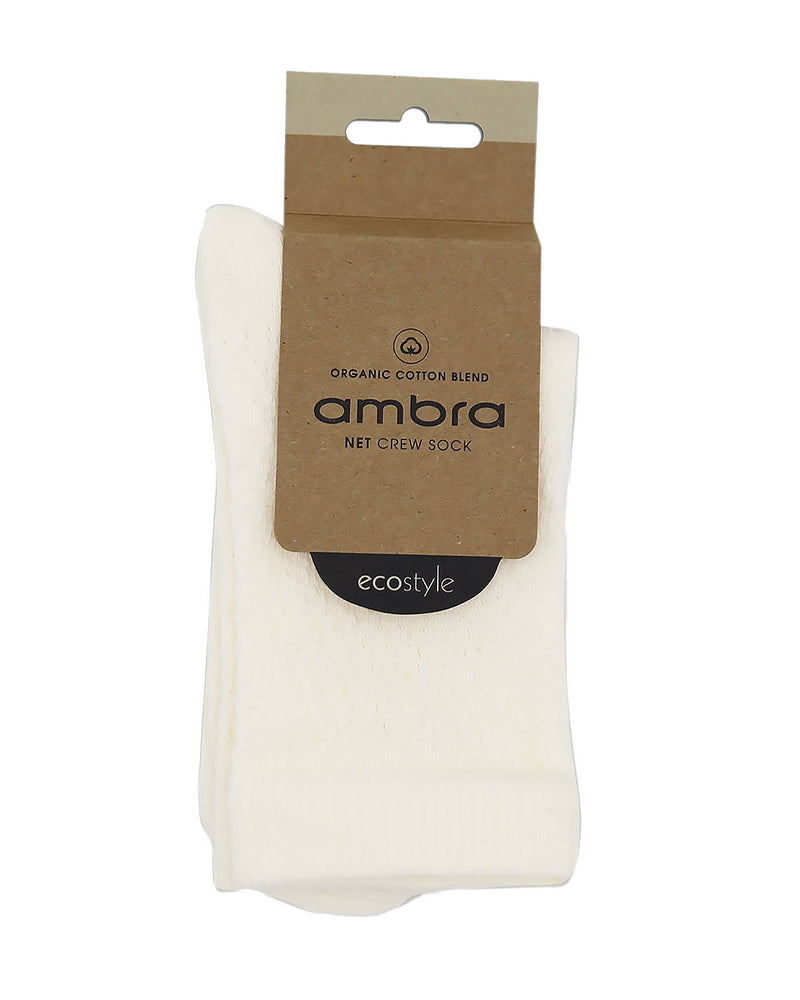ORGANIC COTTON NET BUTTERCREAM CREW SOCK