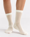 ORGANIC COTTON NET BUTTERCREAM CREW SOCK