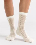 ORGANIC COTTON NET BUTTERCREAM CREW SOCK