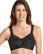 SAFINA POCKETED WIREFREE BLACK BRA