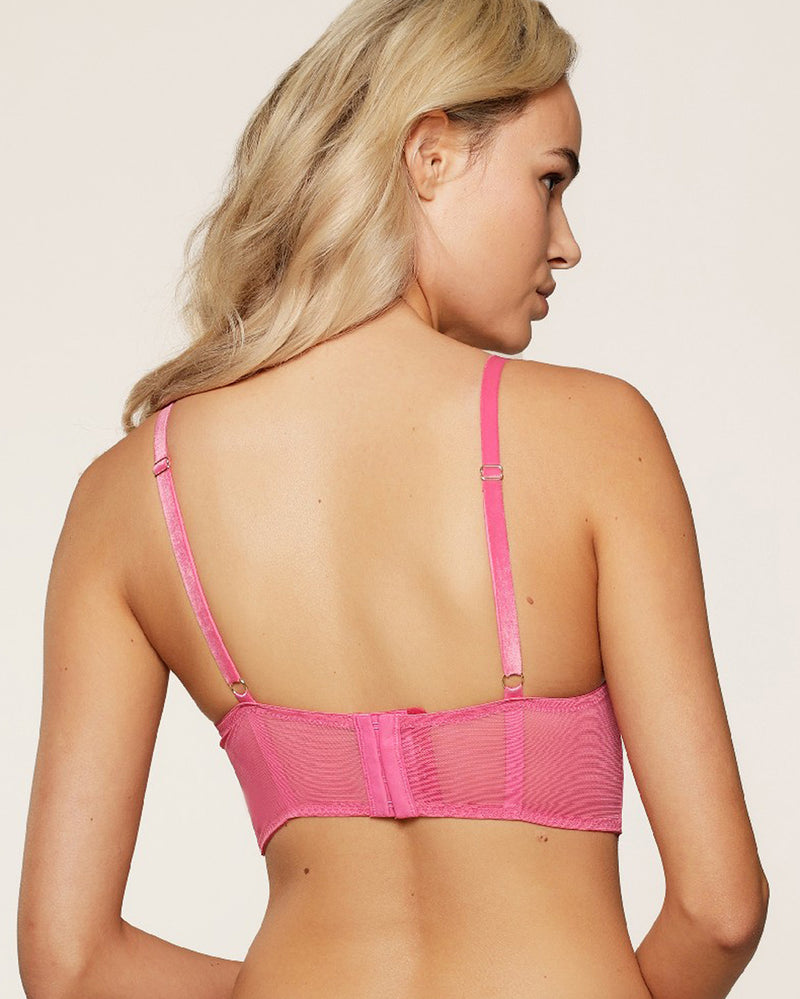 PINK LACE BUSTIER BRA