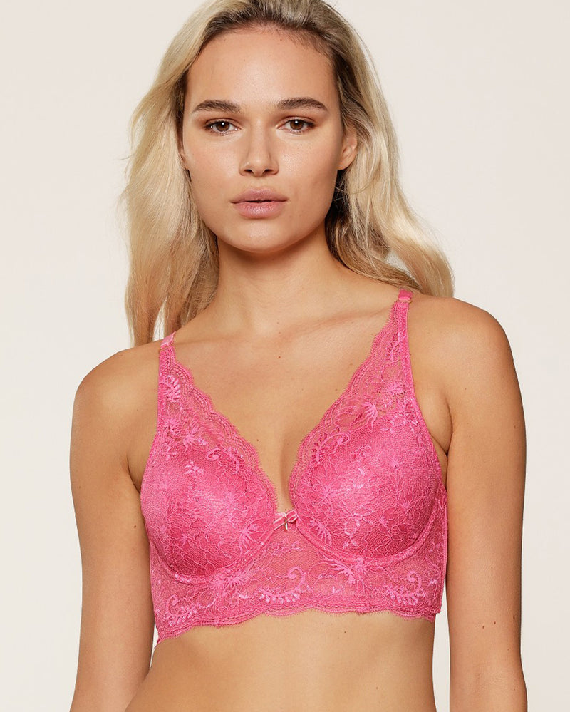 PINK LACE BUSTIER BRA