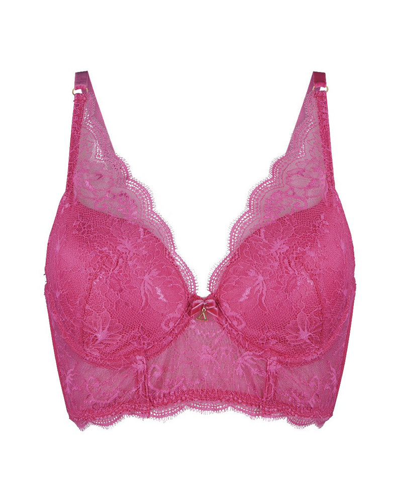 PINK LACE BUSTIER BRA