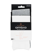 SOFT TOP WHITE/GREY ANKLE SOCK 2PK