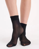 CHEVRON BLACK HOSIERY SOCK