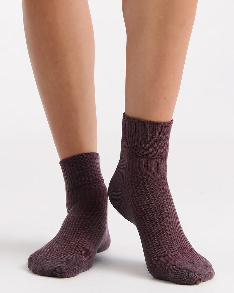 CUFFED RIB CREW SOCK 2PK