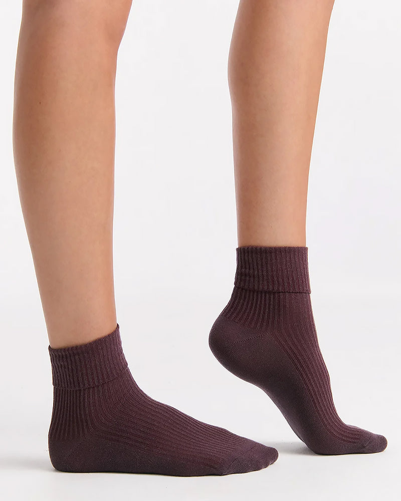 CUFFED RIB CREW SOCK 2PK