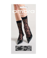 FLORAL BLACK HOSIERY SOCK