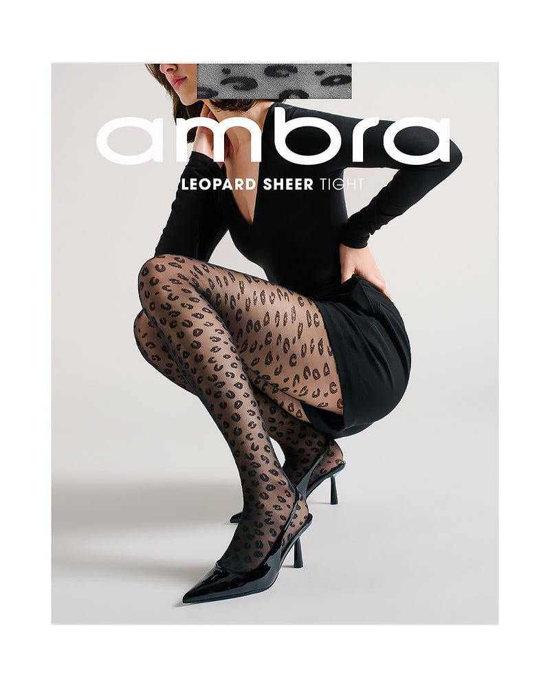 LEOPARD BLACK SHEER TIGHT