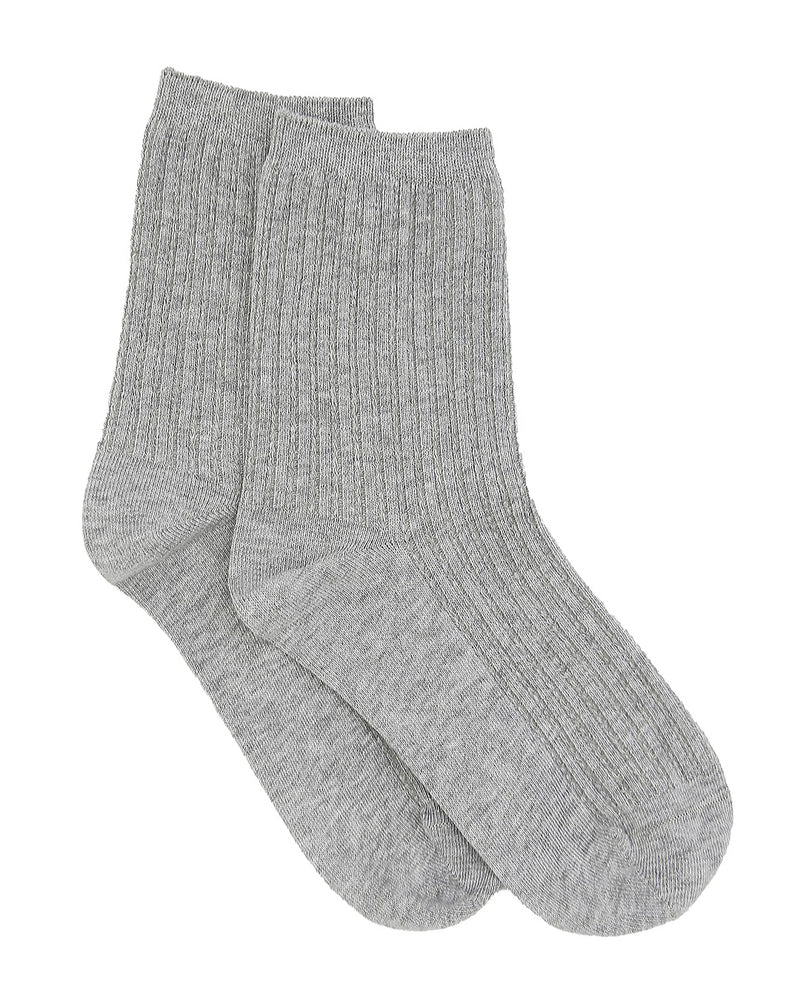 FINE CABLE CREW SOCK GREY MARL