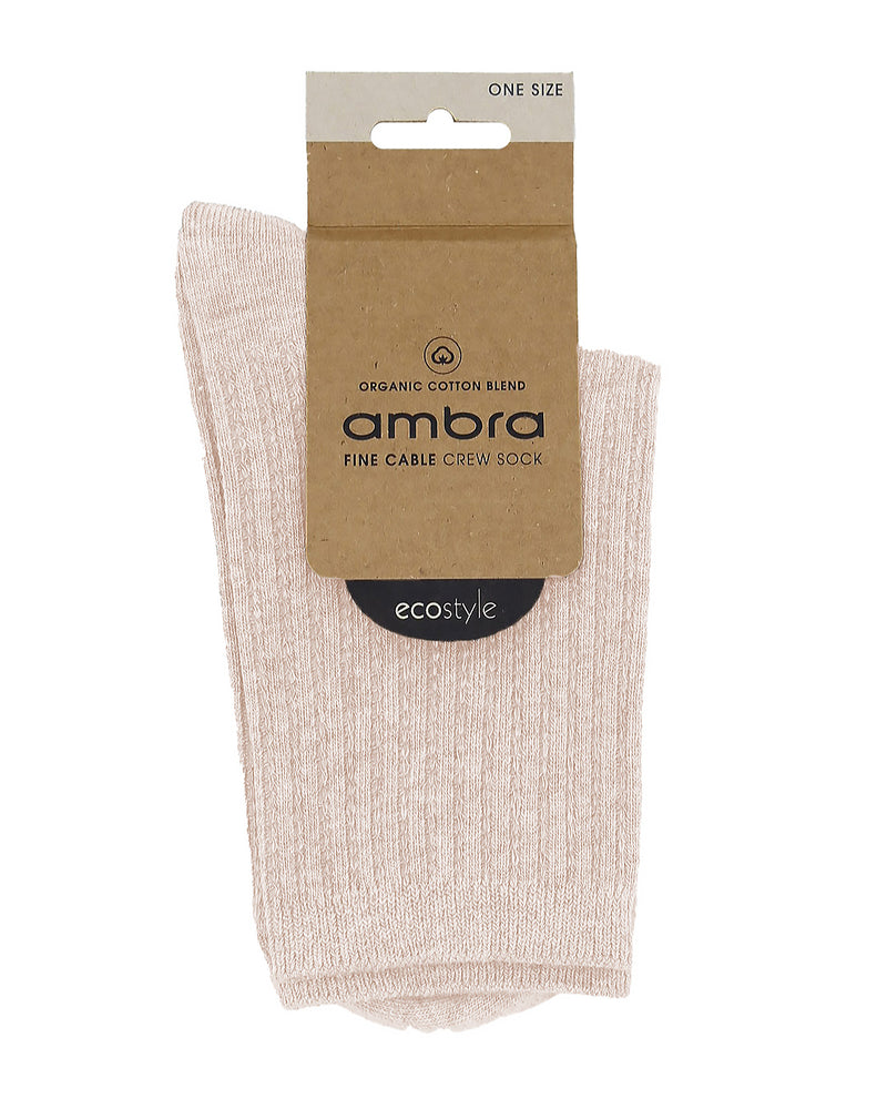 FINE CABLE CREW SOCK OATMEAL