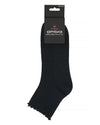 RIB LETTUCE EDGE BLACK CREW SOCK