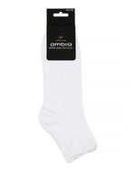 RIB LETTUCE EDGE WHITE CREW SOCK