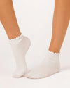 RIB LETTUCE EDGE WHITE CREW SOCK