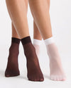 COLOURED SHEER ANKLET 2 PK