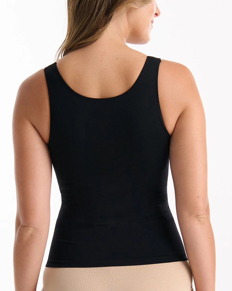SEAMLESS SMOOTHIES REVERSIBLE BLACK TANK WITH SHELF BRA