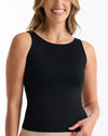 SEAMLESS SMOOTHIES REVERSIBLE BLACK TANK WITH SHELF BRA