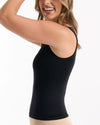 SEAMLESS SMOOTHIES REVERSIBLE BLACK TANK WITH SHELF BRA