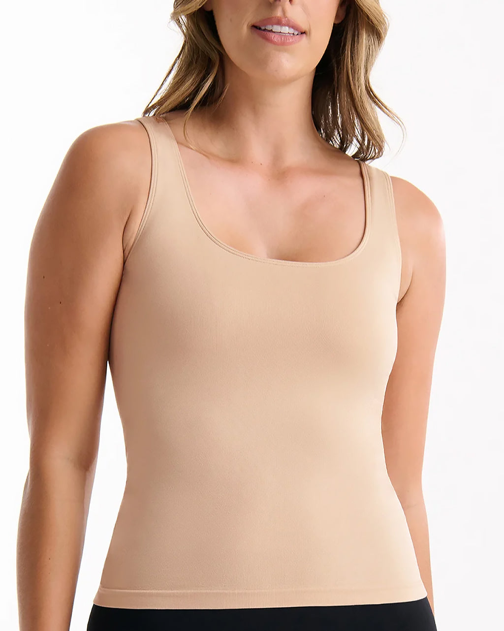SEAMLESS SMOOTHIES REVERSIBLE NUDE TANK WITH SHELF BRA