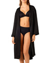 AMBRA RECYCLED BLACK SATIN WRAP GOWN