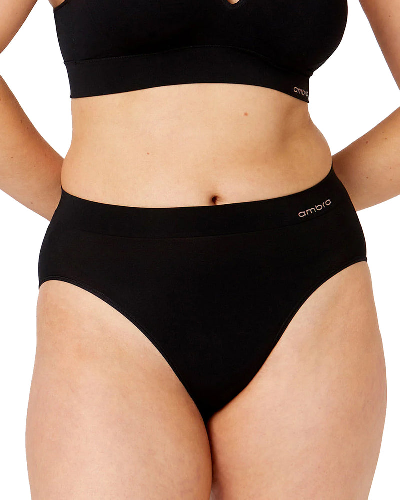 BONDI BARE BLACK HI CUT BRIEF