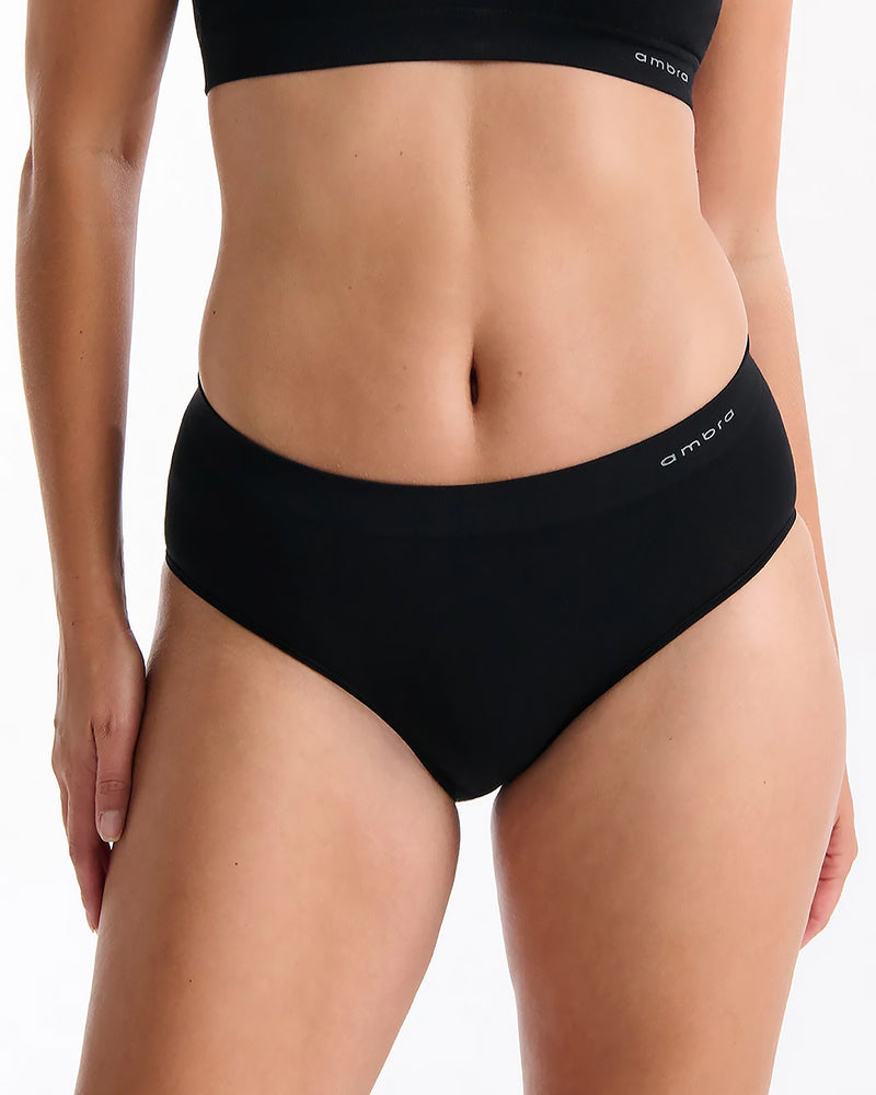 PUREBASICS BLACK MIDI BRIEF - 2PK