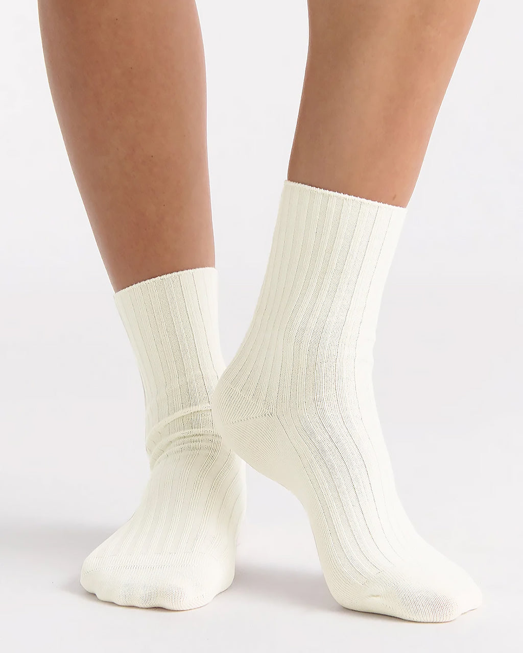 ORGANIC COTTON WIDE RIB BUTTERCREAM CREW SOCK