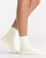 ORGANIC COTTON WIDE RIB BUTTERCREAM CREW SOCK
