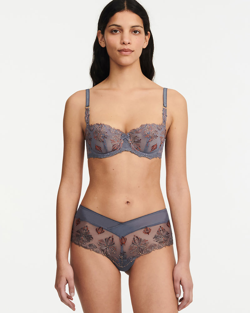 Buy Chantelle Champs Elysees Lace Demi Bra - Slate Grey Multic At 53% Off