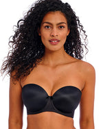 DECO BLACK STRAPLESS BRA