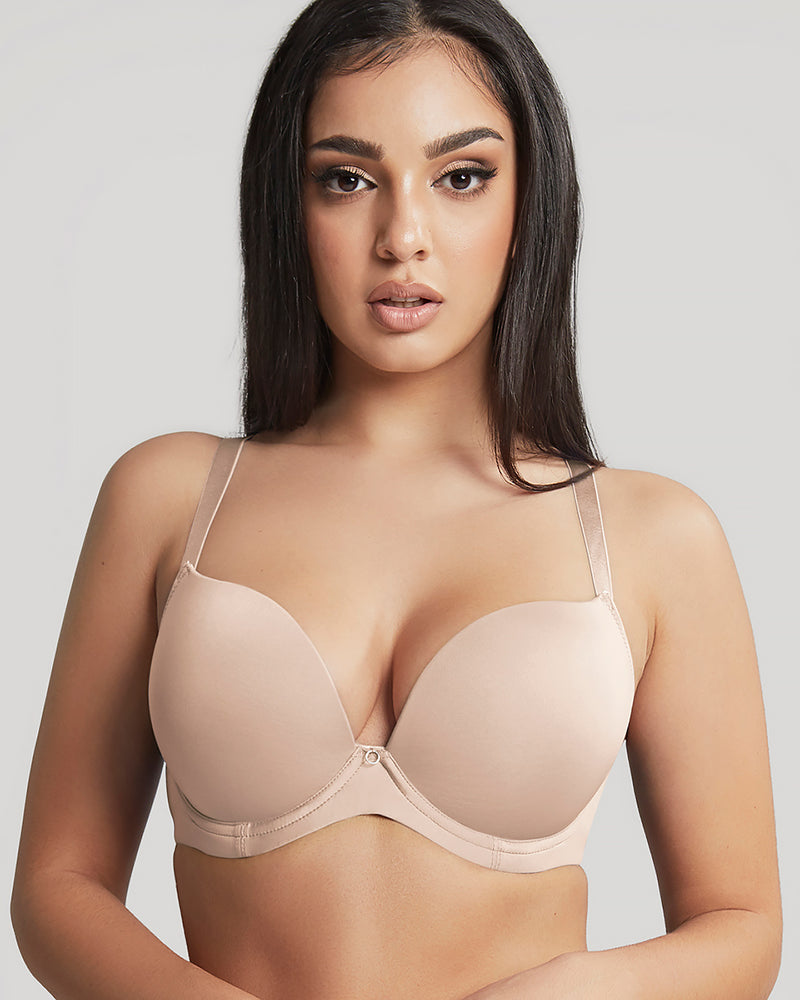 FAITH NUDE PADDED PLUNGE BRA