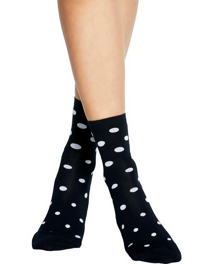 GIGI BLACK & WHITE SPOT CREW SOCK