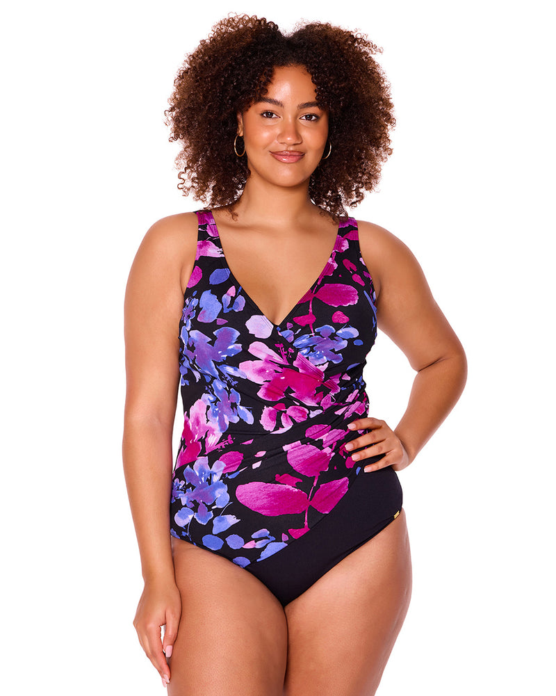 PAPER FLOWERS  WRAP ONE PIECE SWIMSUIT