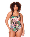 TROPICANA RAGLAN ONE PIECE SWIMSUIT