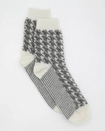 ANTONIA HOUNDSTOOTH CREW CHARCOAL SOCK