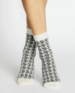 ANTONIA HOUNDSTOOTH CREW CHARCOAL SOCK